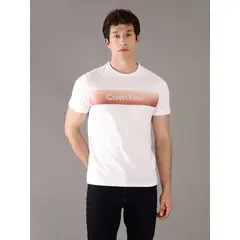 CALVIN KLEIN - Polera Linear con Logo Blanco