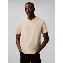 CALVIN KLEIN - Polera con Logotipo Tonal Beige