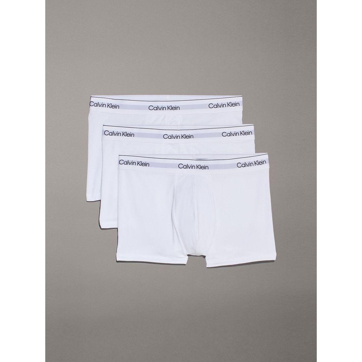 CALVIN KLEIN - Pack 3 Bóxers Trunk Icon Cotton Stretch Blanco Calvin Klein