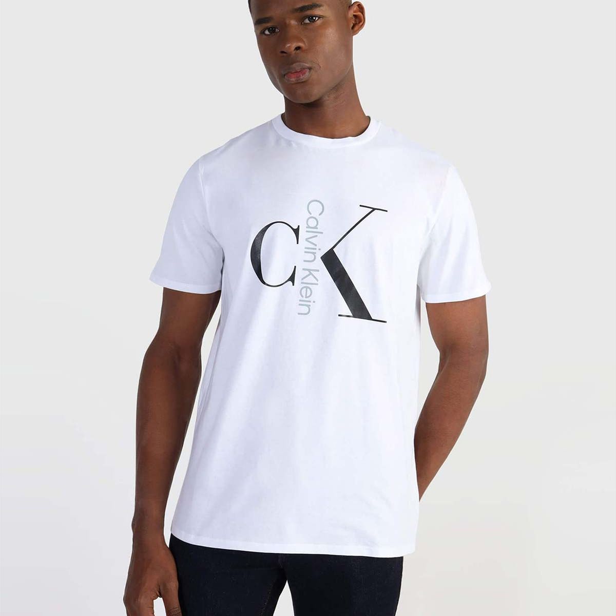 CALVIN KLEIN - Polera Text Monogram Blanco Calvin Klein