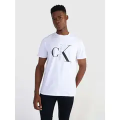 CALVIN KLEIN - Polera Text Monogram Blanco