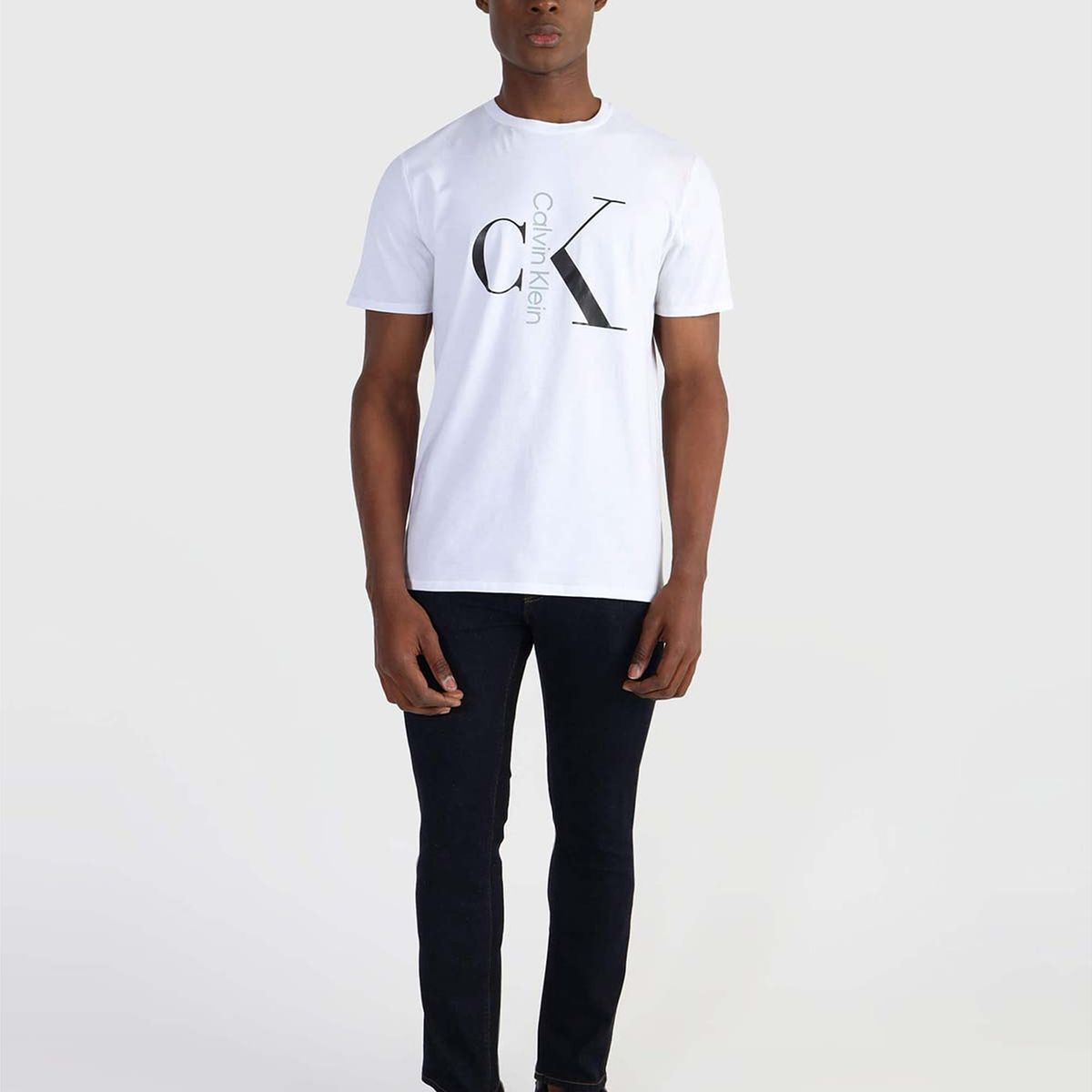 CALVIN KLEIN - Polera Text Monogram Blanco Calvin Klein