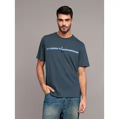 CALVIN KLEIN - Polera Repeat Layered Azul