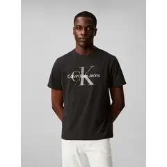 CALVIN KLEIN - Polera Monogram Crew Negro