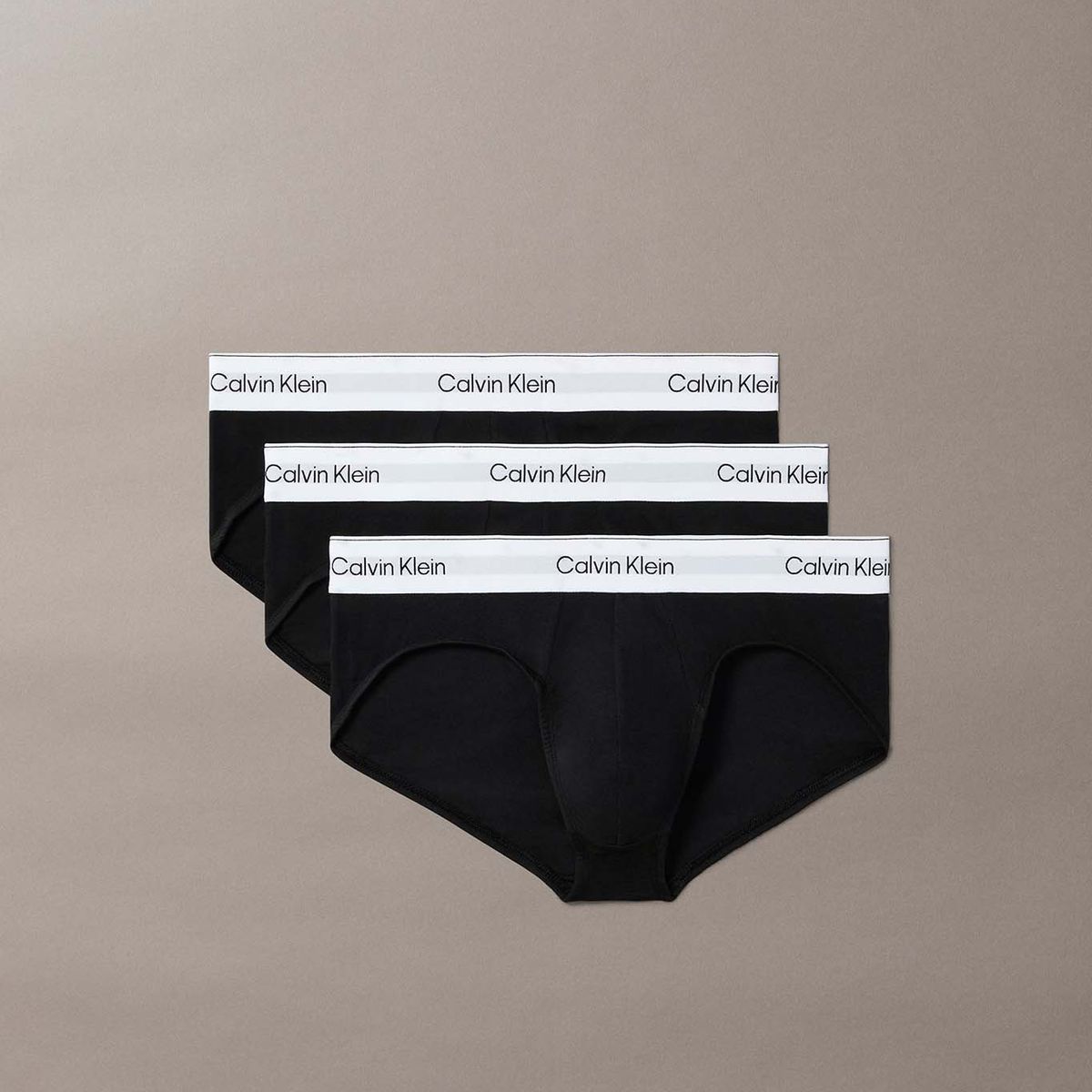 CALVIN KLEIN - Pack 3 Slips Icon Cotton Stretch Negro Calvin Klein