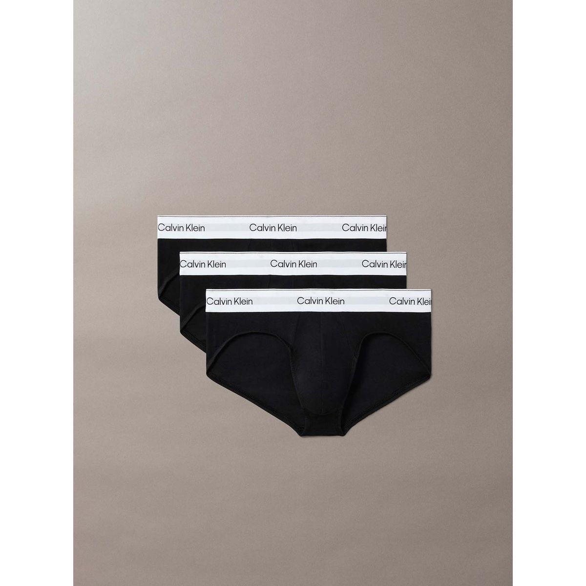 CALVIN KLEIN - Pack 3 Slips Icon Cotton Stretch Negro Calvin Klein