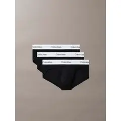 CALVIN KLEIN - Pack 3 Slips Icon Cotton Stretch Negro