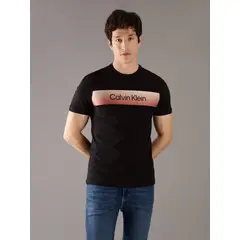 CALVIN KLEIN - Polera Linear con Logo Negro