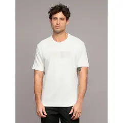 CALVIN KLEIN - Polera con Bordado Texturizado Blanco