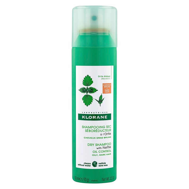 KLORANE - Shampoo Seco con Color Seborregulador Ortiga 150ml CabellosOoscuros Klorane