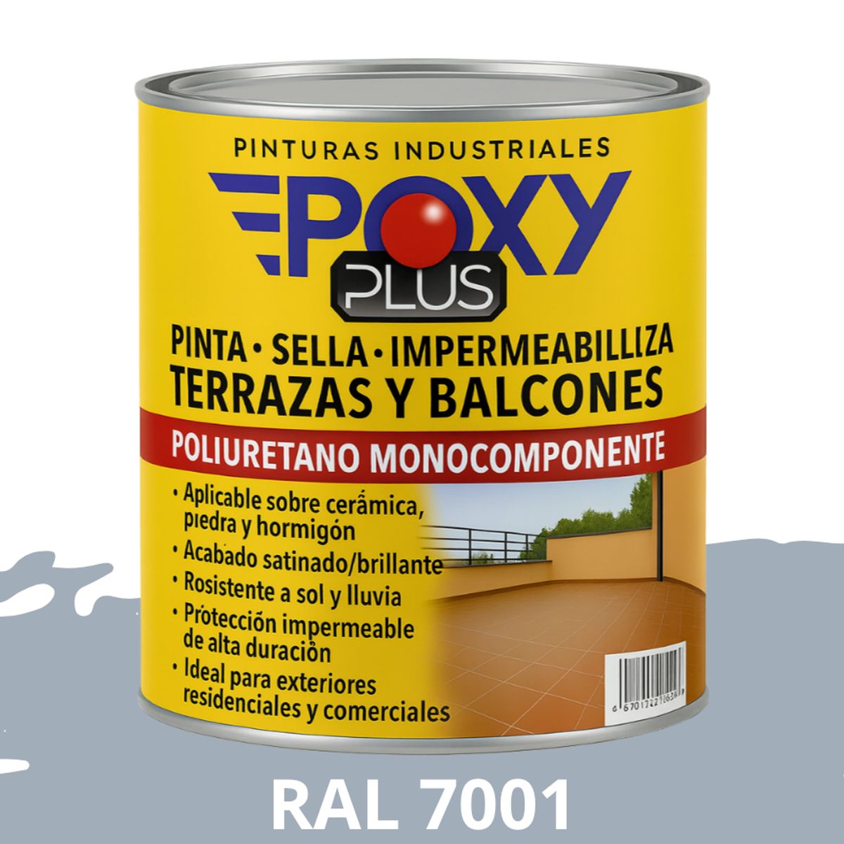 EPOXY - TERRAZAS Y BALCONES- Pinta Sella e Impermeabiliza - RAL 7001