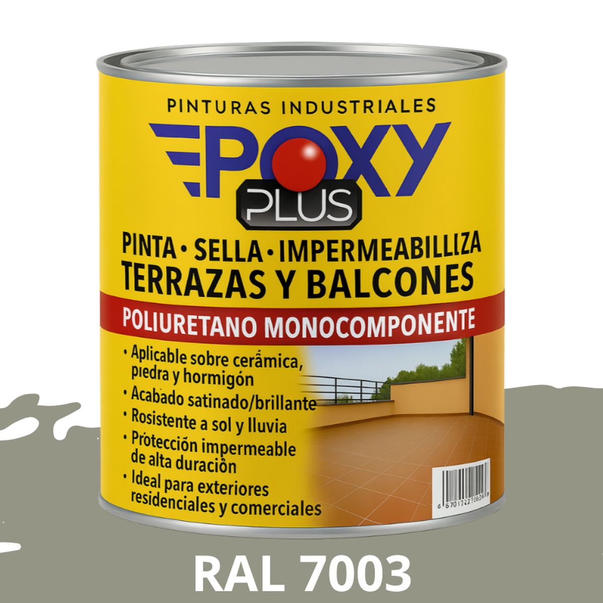EPOXY - TERRAZAS Y BALCONES- Pinta Sella e Impermeabiliza - RAL 7003