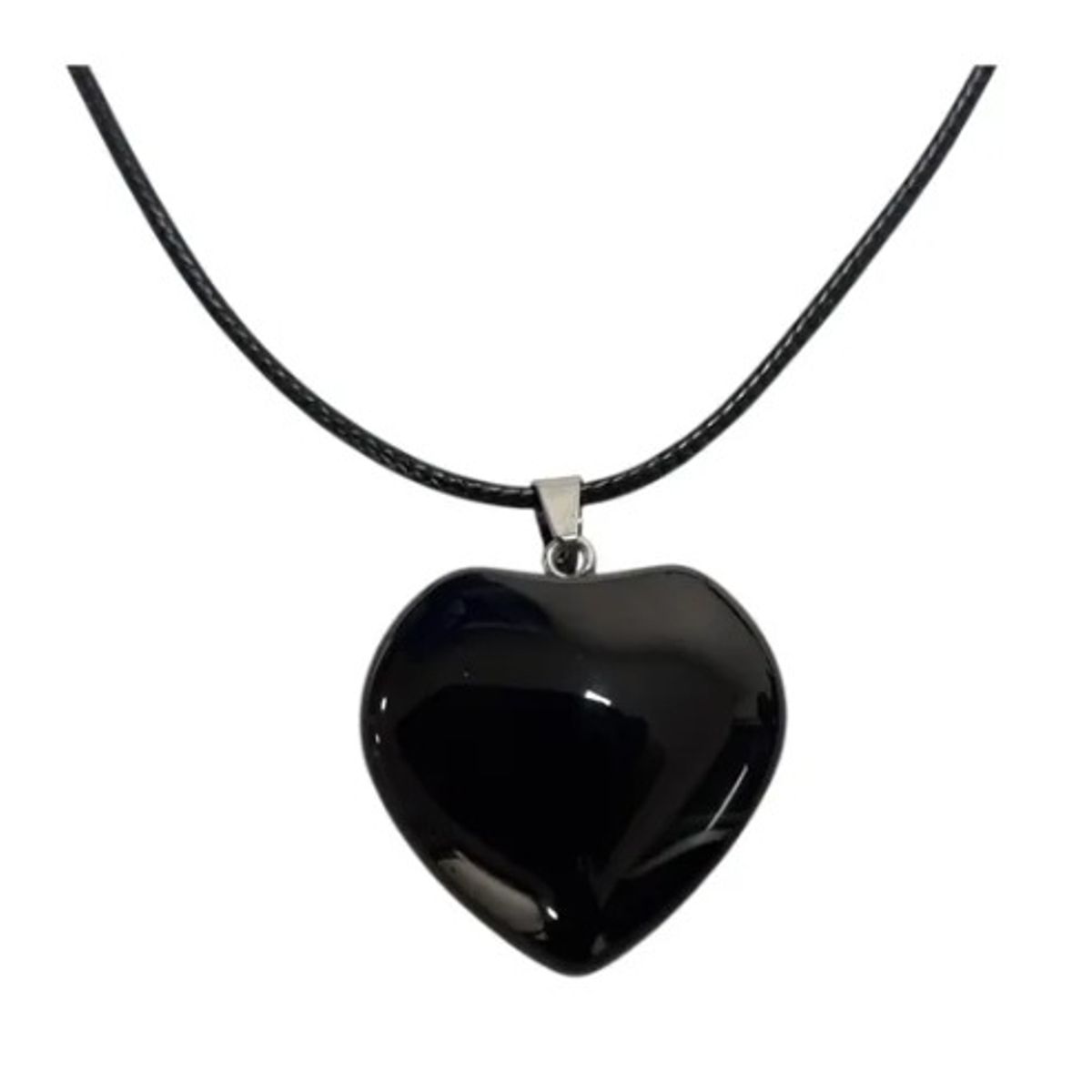 GENERICO - Collar De Piedra Ónix Forma De Corazón