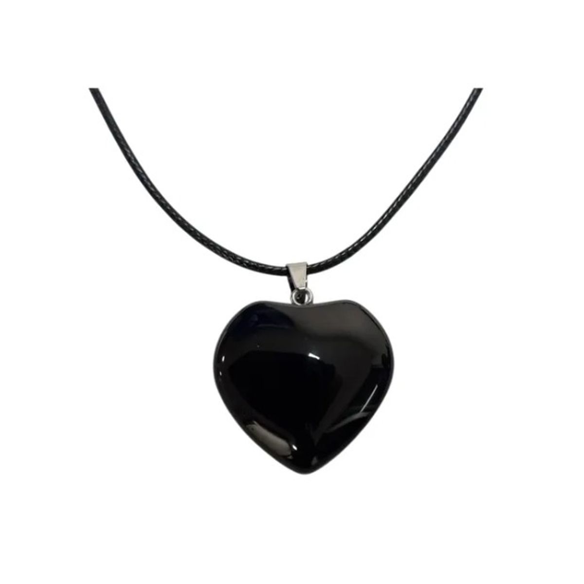 GENERICO - Collar De Piedra Ónix Forma De Corazón