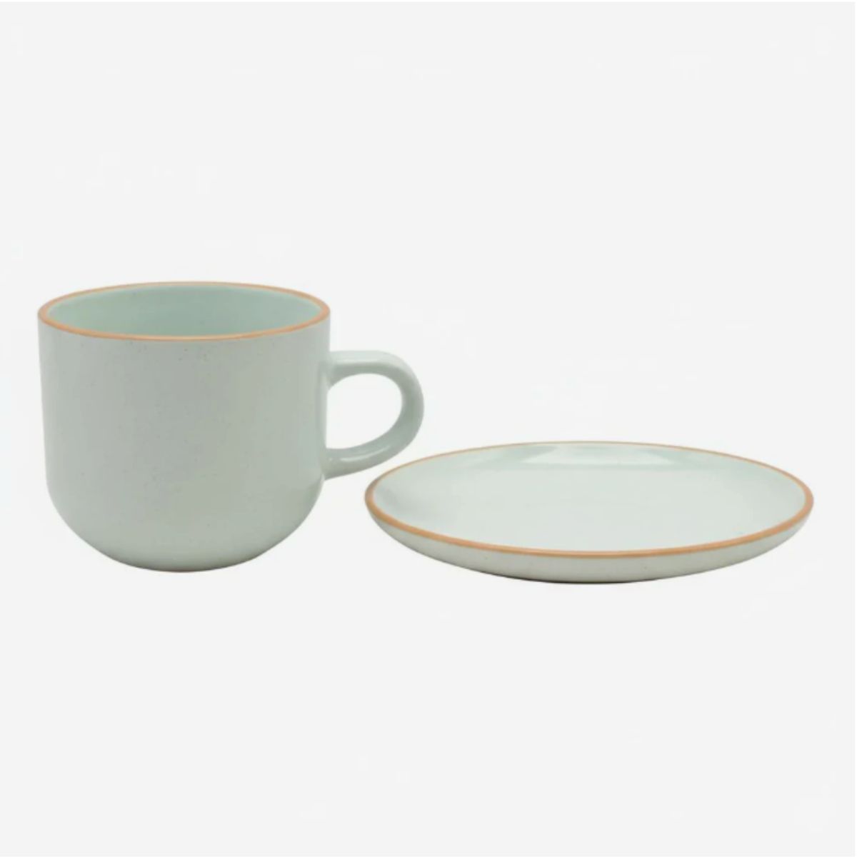 HALLEN - Set 6 Tazas + 6 Platos Te o Cafe Ceramica 350 ML Amalfi