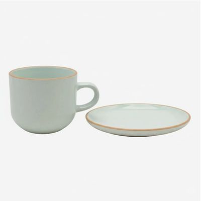 Hallen Set 6 Tazas + 6 Platos Te O Cafe Ceramica 350 Ml
