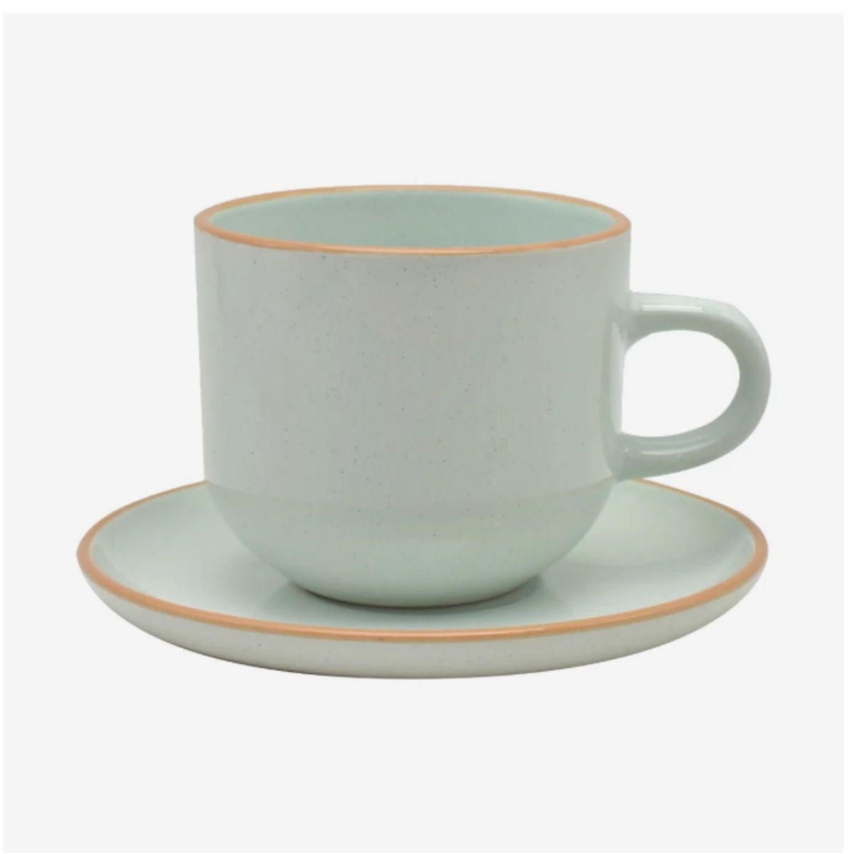 HALLEN - Set 6 Tazas + 6 Platos Te o Cafe Ceramica 350 ML Amalfi