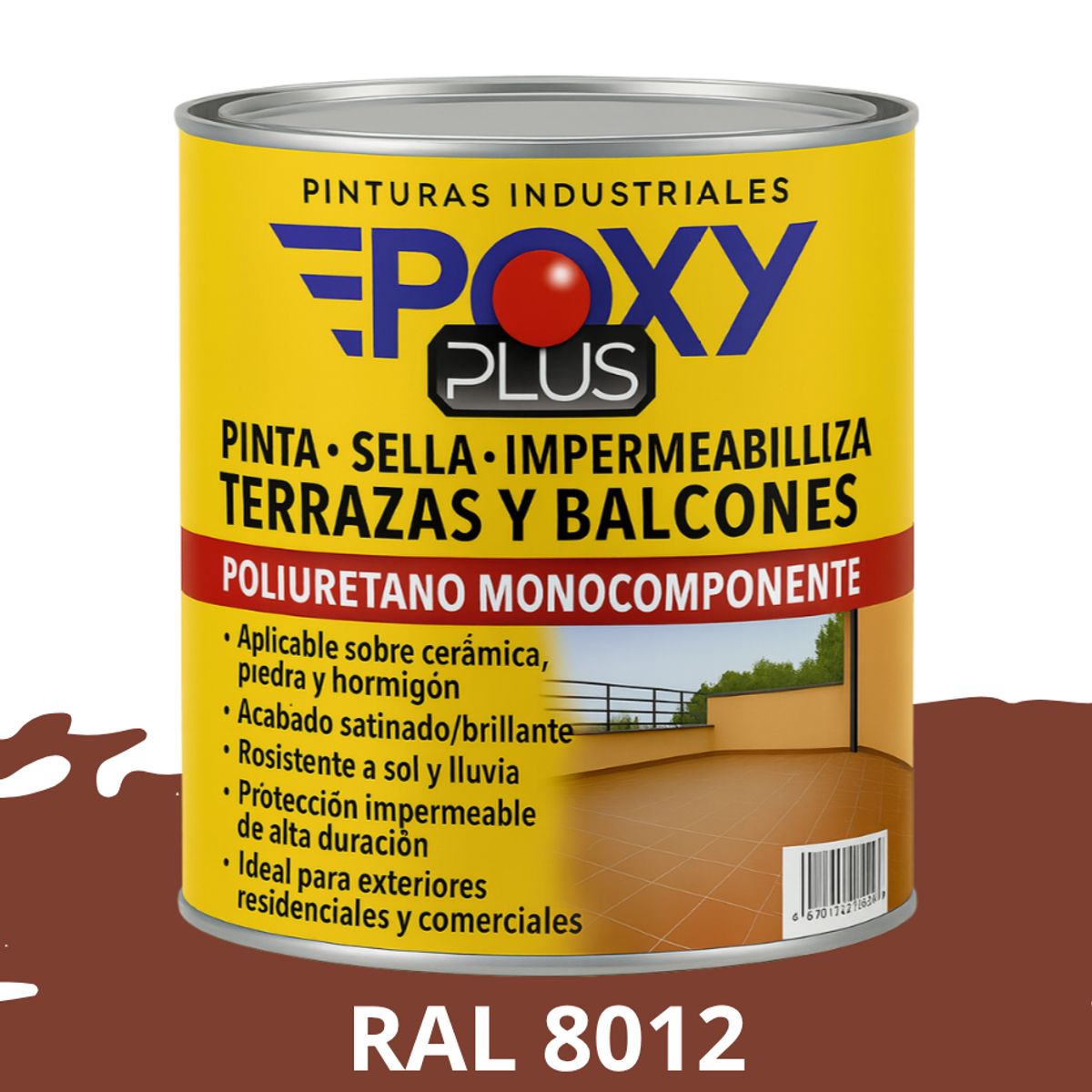 EPOXY - TERRAZAS Y BALCONES- Pinta Sella e Impermeabiliza - RAL 8012