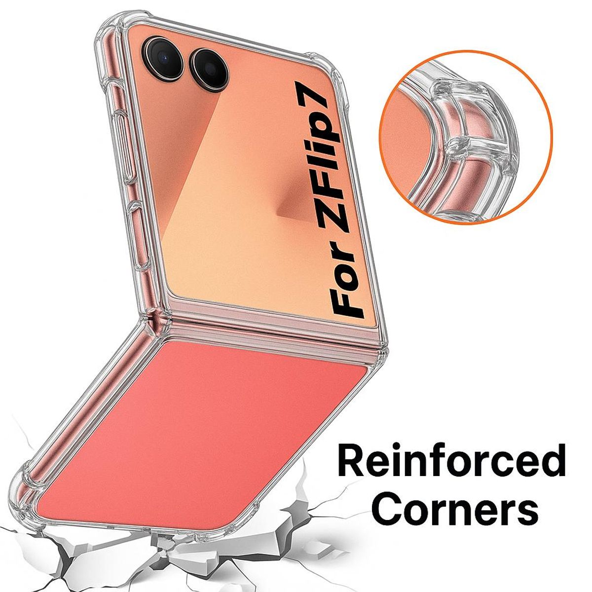 GENERICO - Carcasa Para Samsung Z Flip 7 Transparente Reforzada