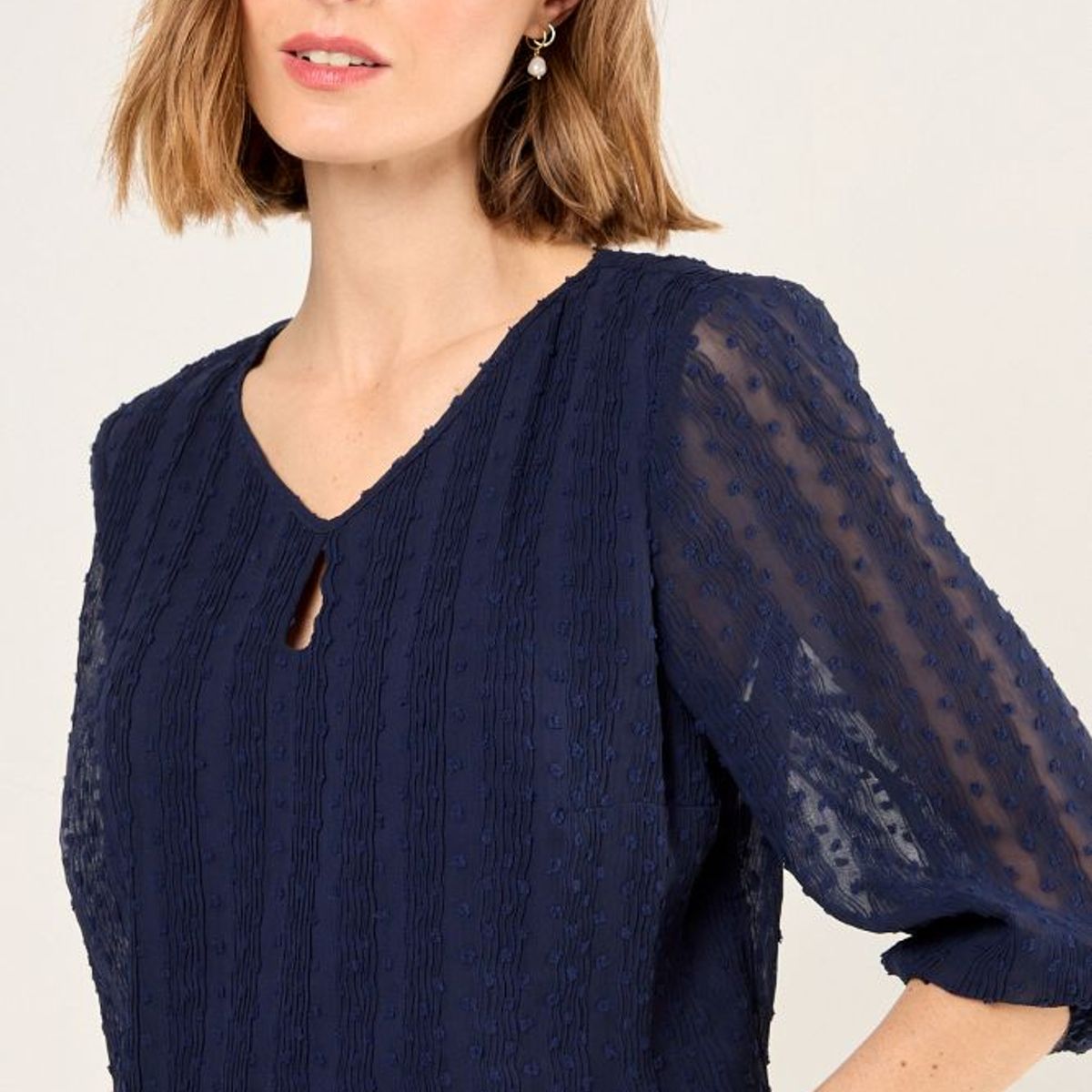 MA GRIFFE - Blusa Lisa Mujer Azul Magriffe