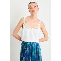 Blusa Sin Mangas Crudo Mujer