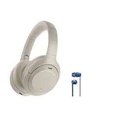 SONY - Audífonos inalámbricos cancelación ruido WH-1000XM4 plateados +WI-C100