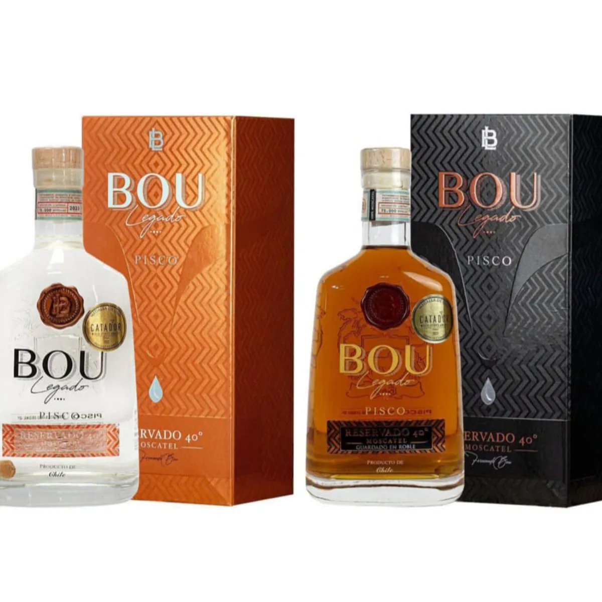 BOU - Piscos Bou Legado Reservado 40° añejado y Transparente