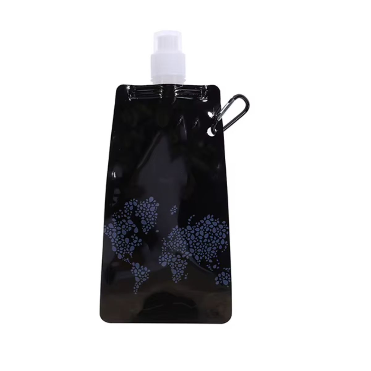 GENERICO - Botella Para Agua Tipo Bolsa Reutilizable Gancho Gimnasio Negro