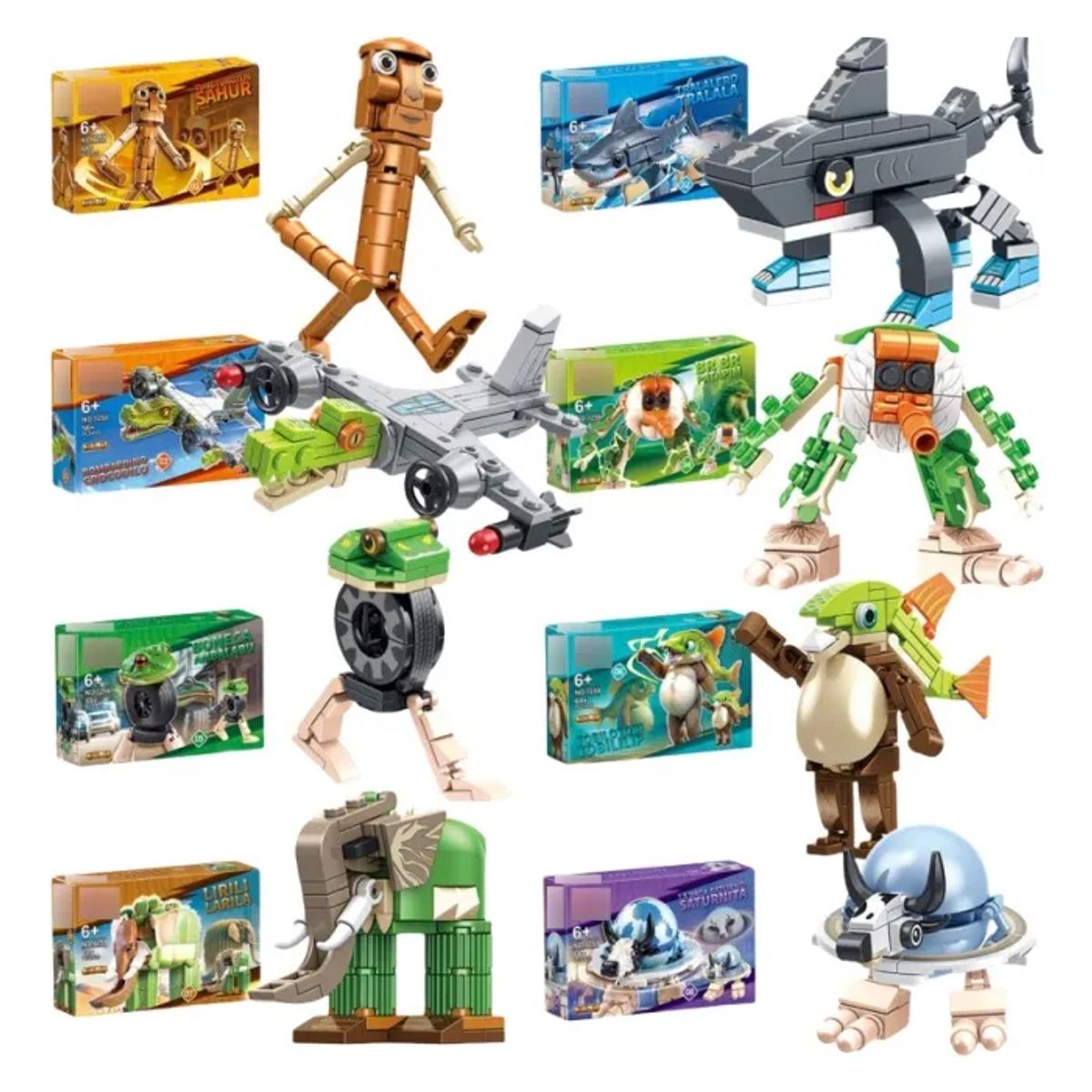 GENERICO - Bloques Construccion Tungtungtun Sahur 8 Personaje Brainrot