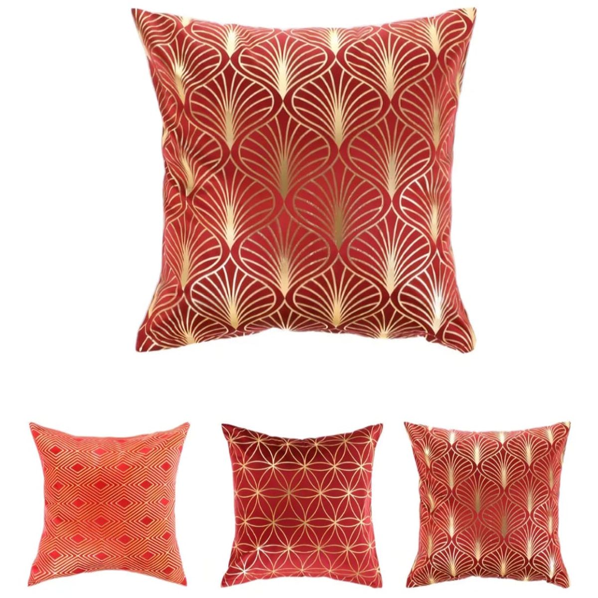 HOMEY - Pack de 4 fundas de Cojin Navideñas, 45x45cm