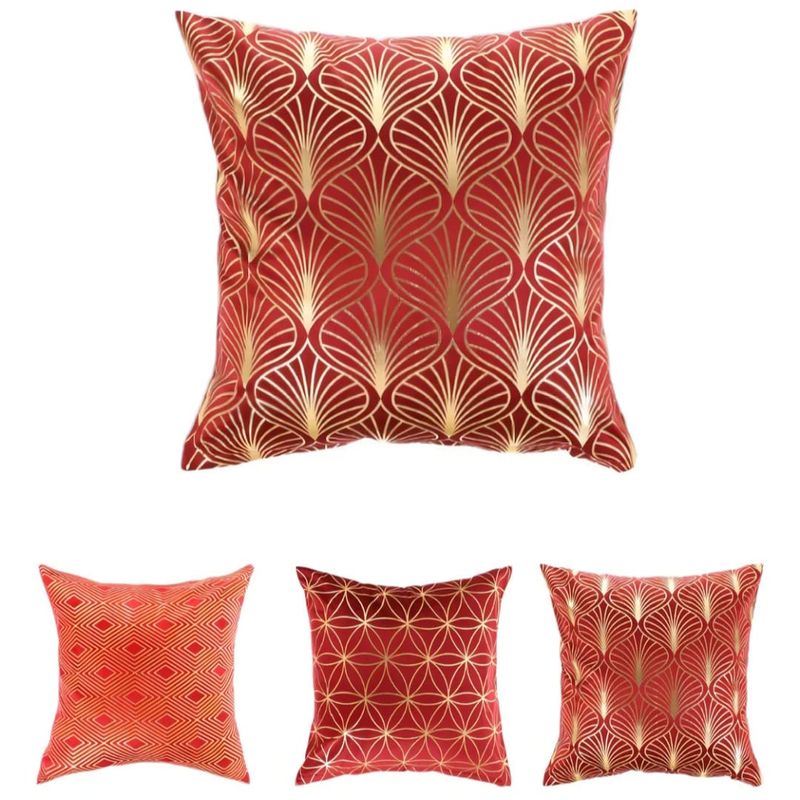 HOMEY - Pack de 4 fundas de Cojin Navideñas, 45x45cm