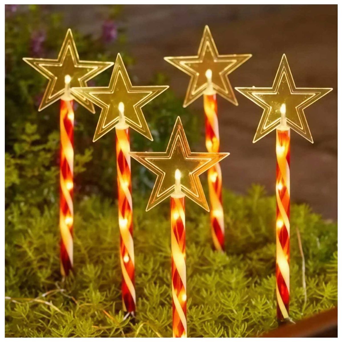 GENERICO - Estacas Solares Navidad Jardín Decoración x5 Estrella