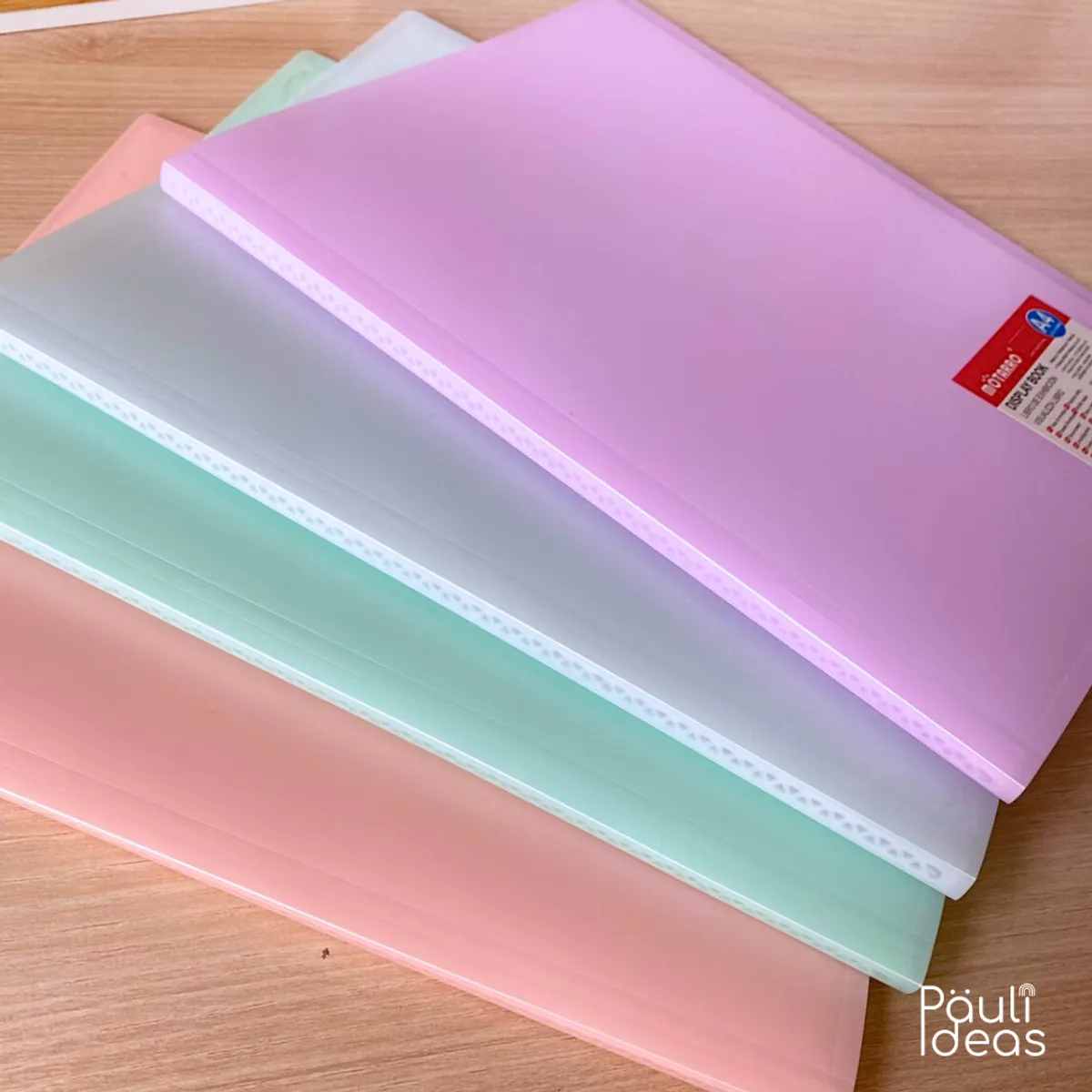 MOTARRO - Carpeta Archivadora Color Pastel 20 Fundas Transparentes A4