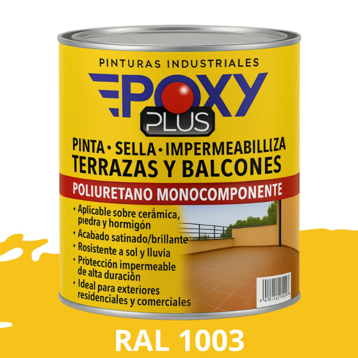 EPOXY - TERRAZAS Y BALCONES- Pinta Sella e Impermeabiliza - 1L RAL 1003