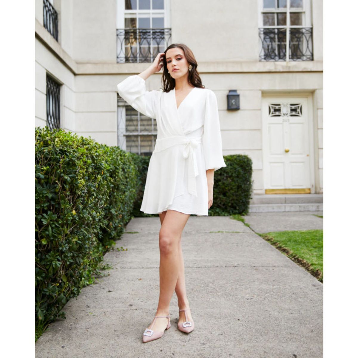 MI PLACARD - Vestido Corto de Fiesta Meli Blanco
