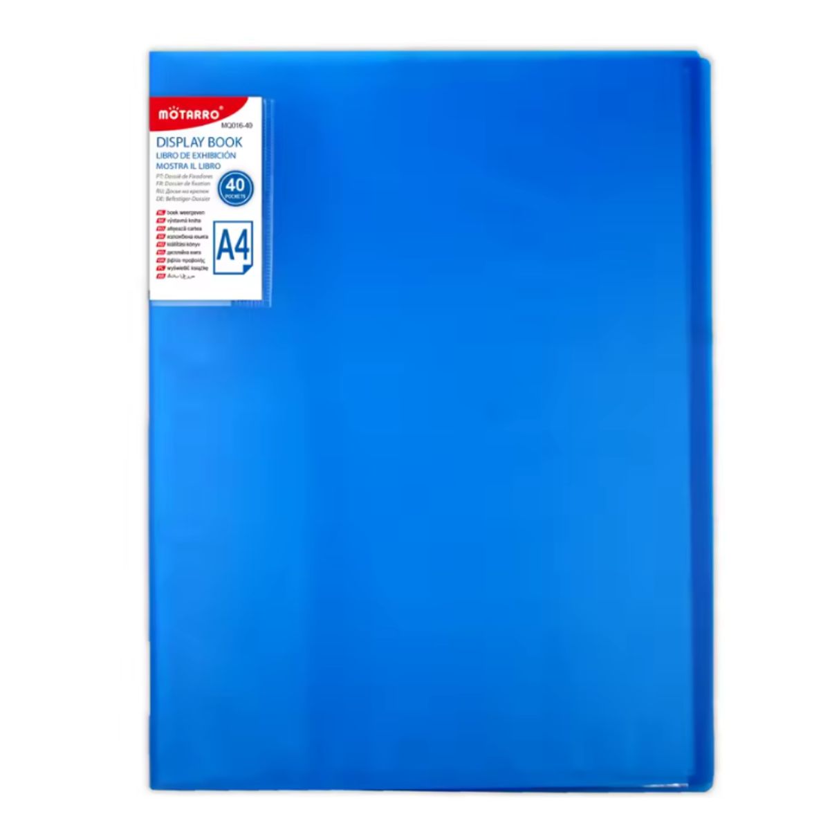 MOTARRO - Carpeta Archivadora Color Neón 40 Fundas Transparentes A4