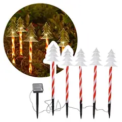 GENERICO - Estacas Solares Navidad Jardín Decoración x5 Pino