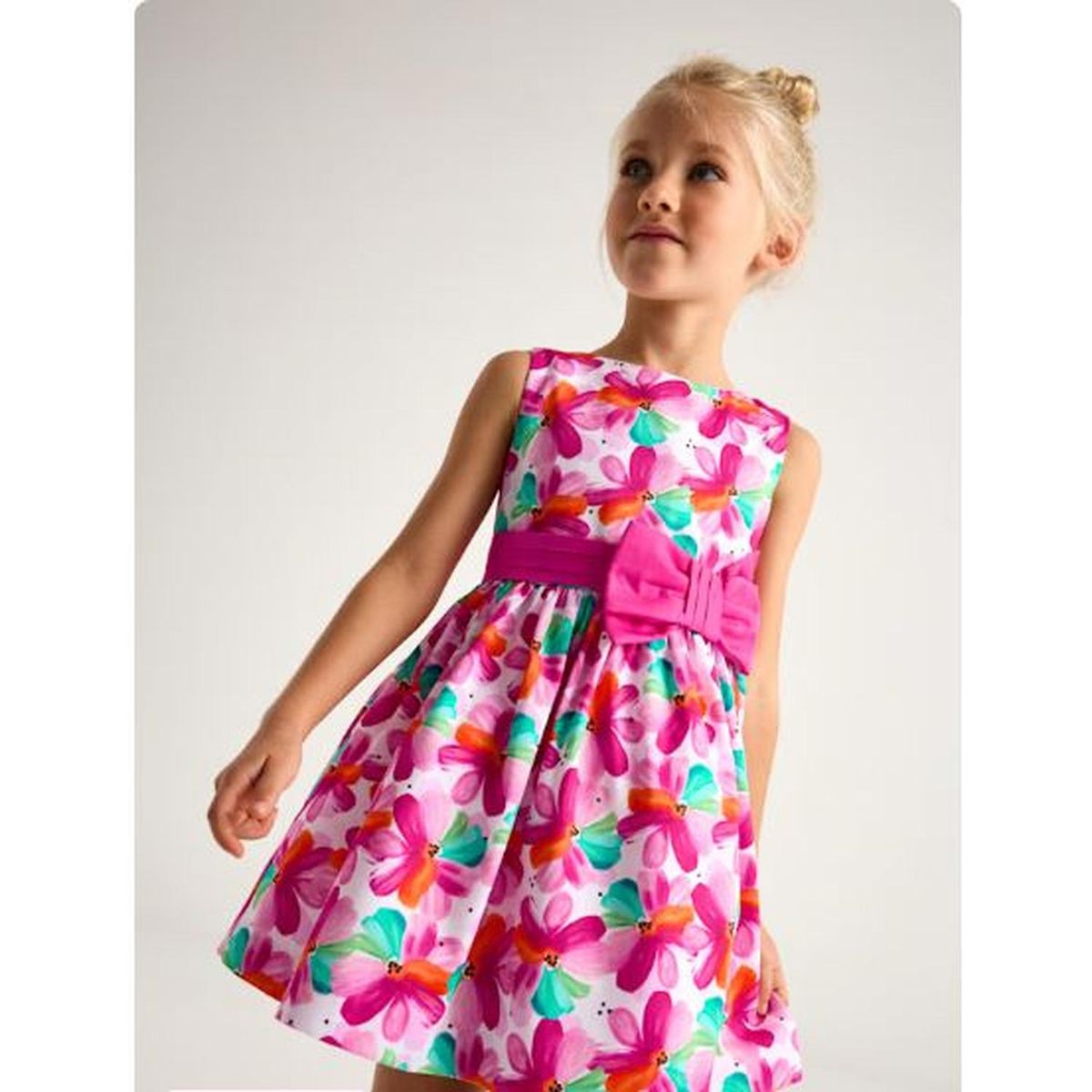 MAYORAL - Vestido estampado laso cintura niña