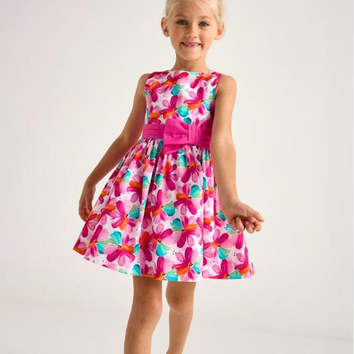 MAYORAL - Vestido estampado laso cintura niña