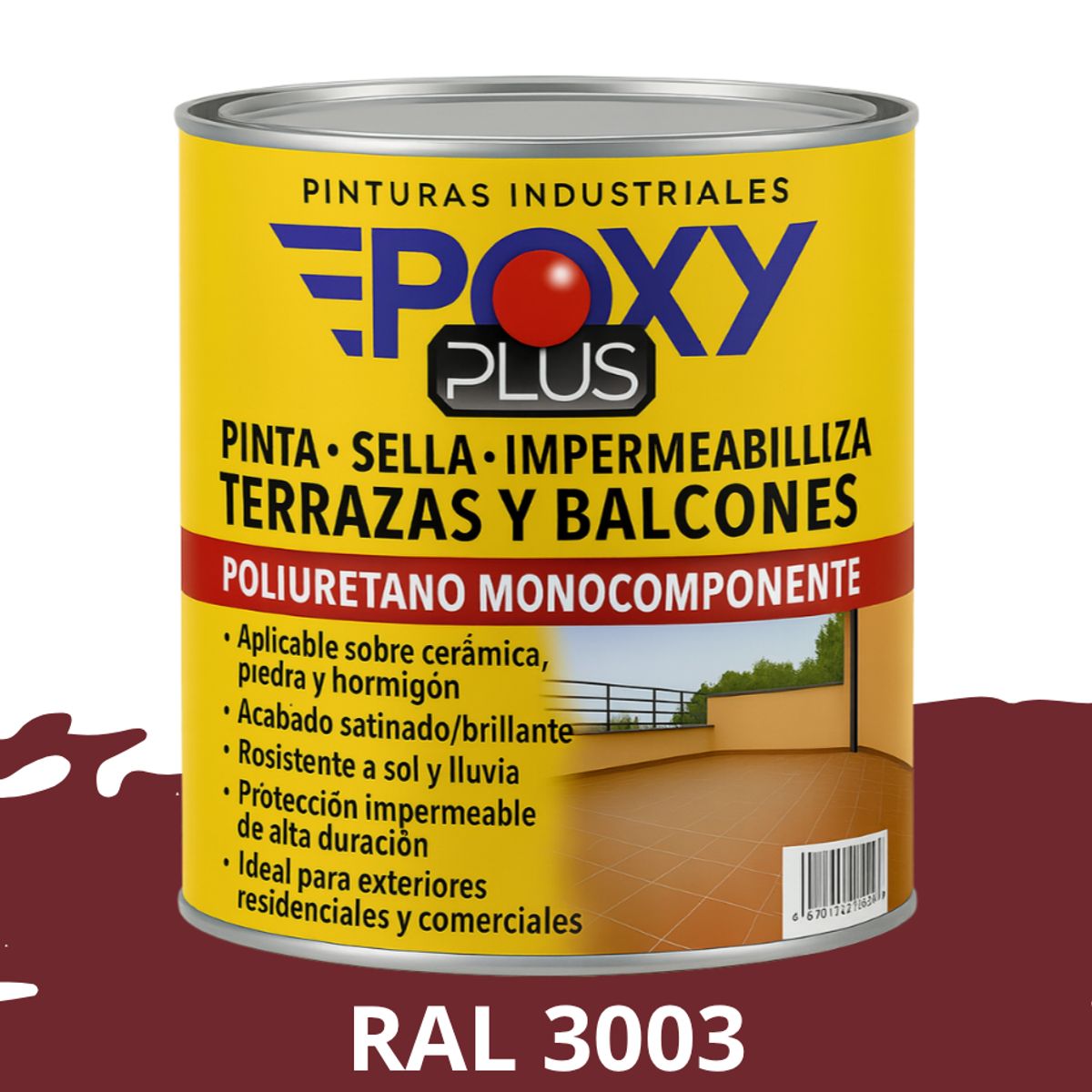 EPOXY - TERRAZAS Y BALCONES- Pinta Sella e Impermeabiliza - 1L RAL 3003