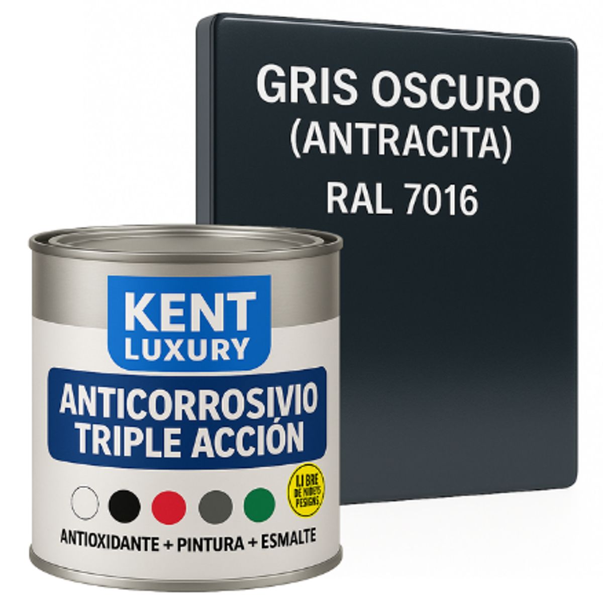KENT - ANTICORROSIVO TRIPLE ACCIÓN 1-8 Galón GRIS OSCURO