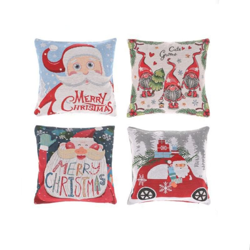 HOMEY - Pack de 2 Fundas para cojin, Navideñas, tela de poliester, 45x45cm