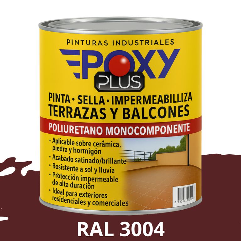 TERRAZAS Y BALCONES- Pinta Sella e Impermeabiliza - 1L RAL 3004