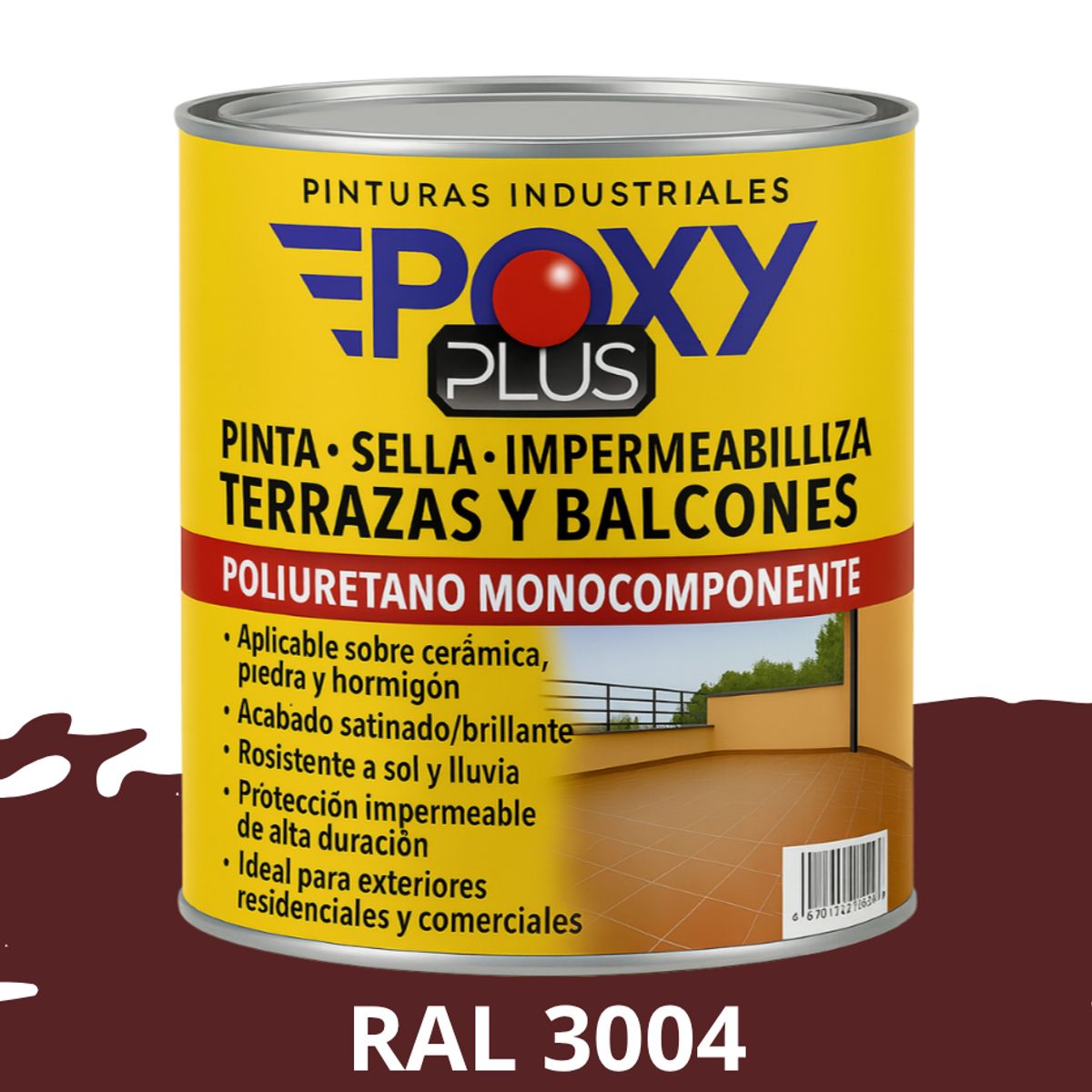 EPOXY - TERRAZAS Y BALCONES- Pinta Sella e Impermeabiliza - 1L RAL 3004