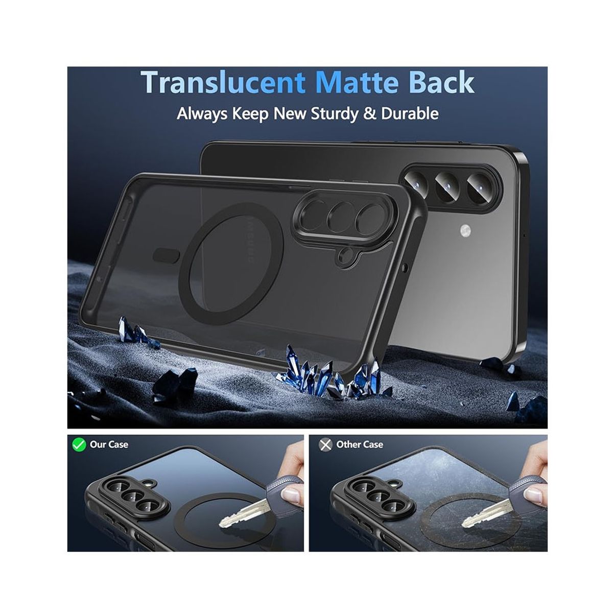 GENERICO - Carcasa Magnética Para Galaxy A17 Antigolpes Translúcida Mate