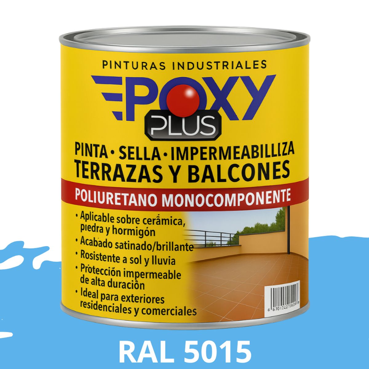 EPOXY - TERRAZAS Y BALCONES- Pinta Sella e Impermeabiliza - 1L RAL 5015