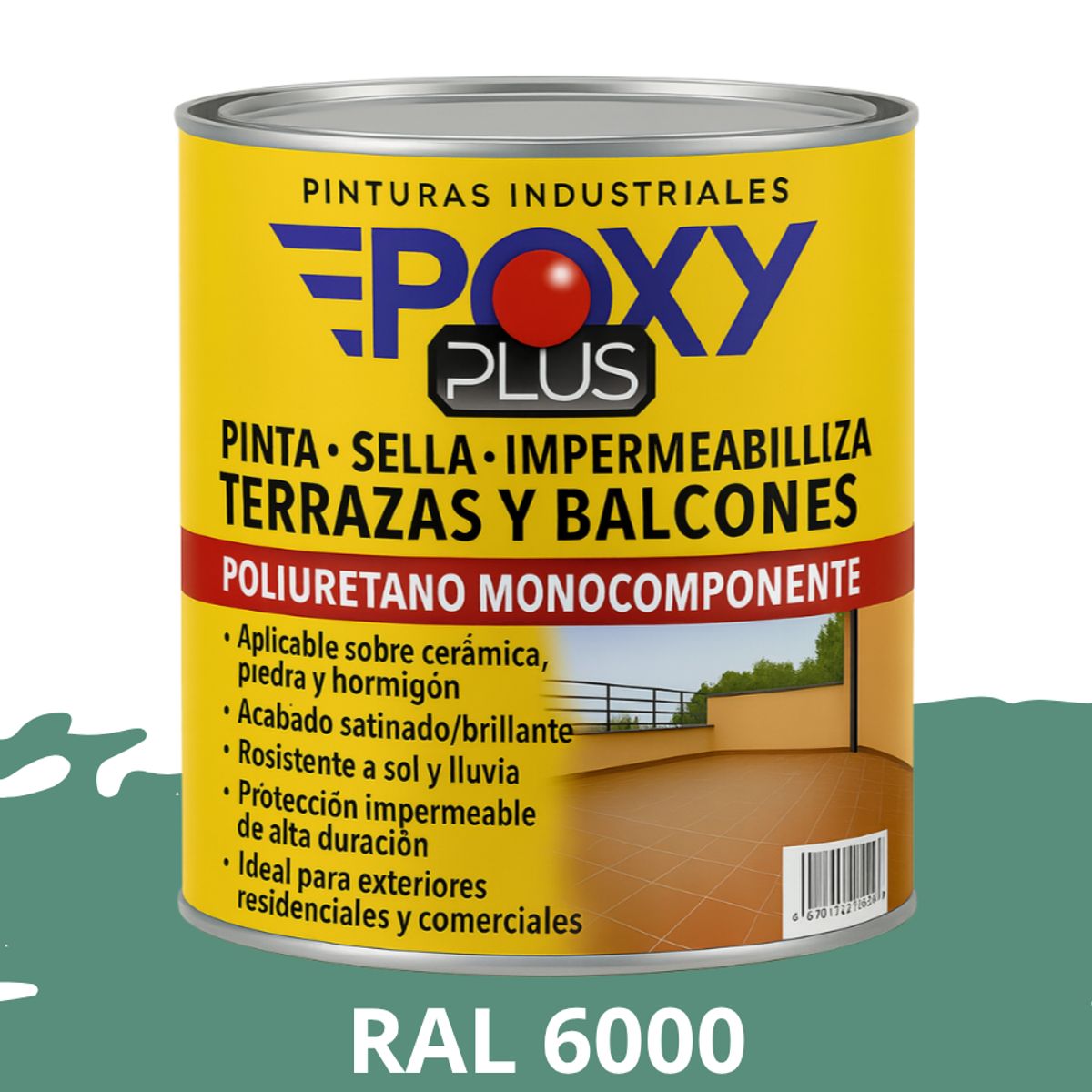 EPOXY - TERRAZAS Y BALCONES- Pinta Sella e Impermeabiliza - 1L RAL 6000