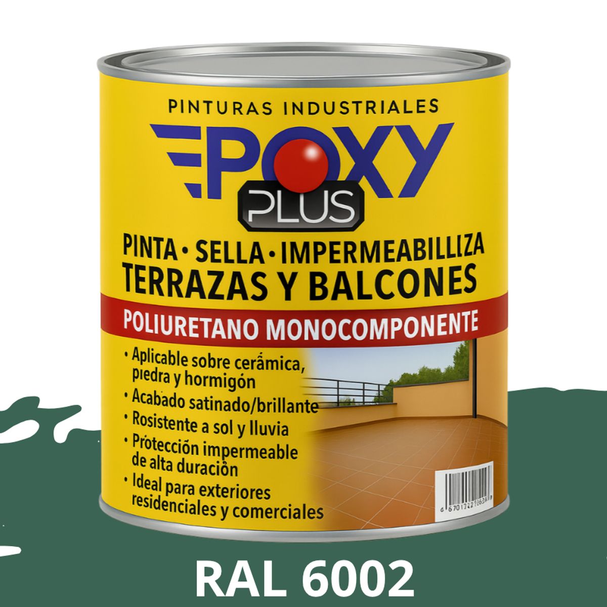 EPOXY - TERRAZAS Y BALCONES- Pinta Sella e Impermeabiliza - 1L RAL 6002