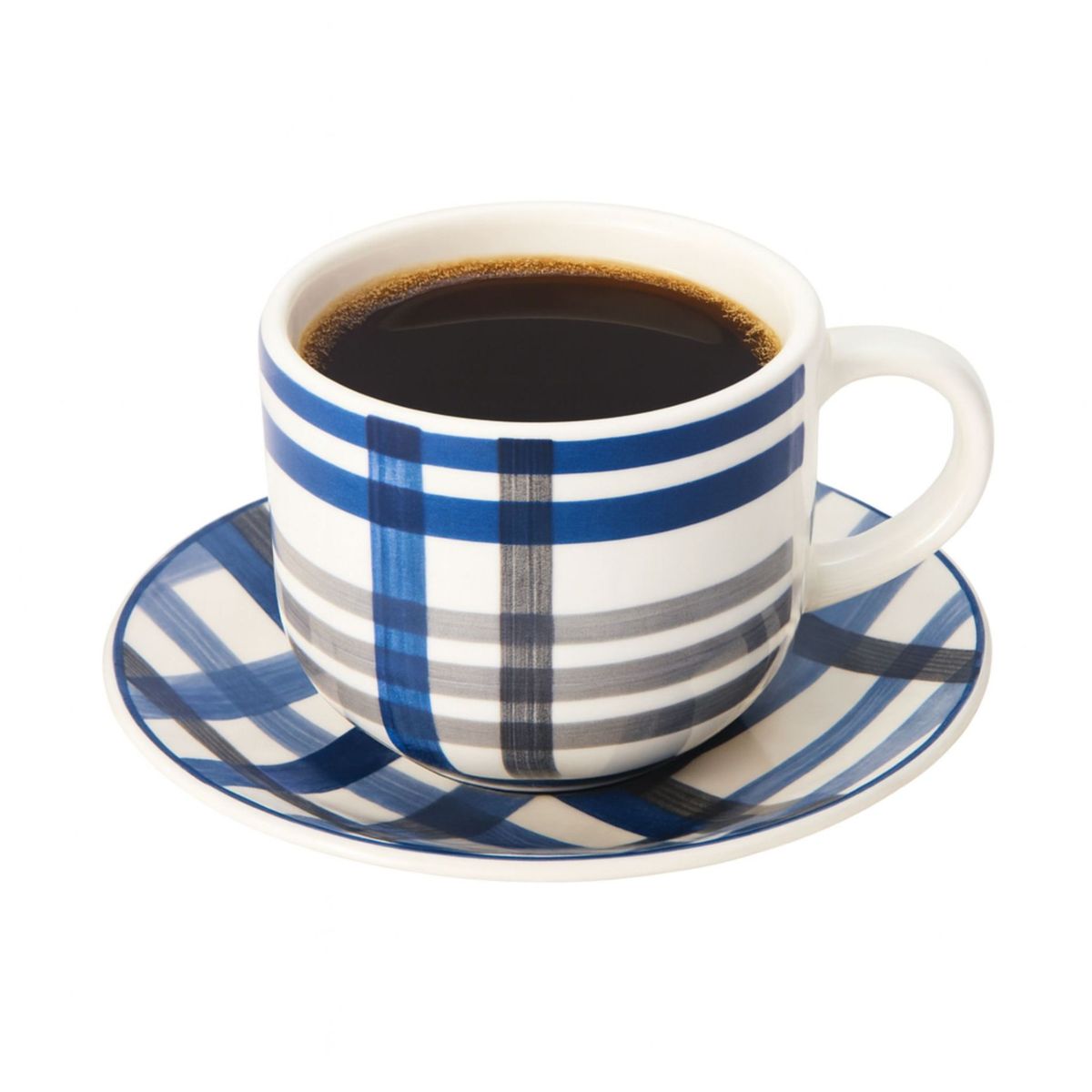 HALLEN - Juego De Tazas Loza + Platillos Pintadas A Mano 12 Piezas