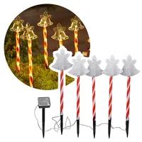 Estacas Solares Navidad Jardín Decoración x5 Campana